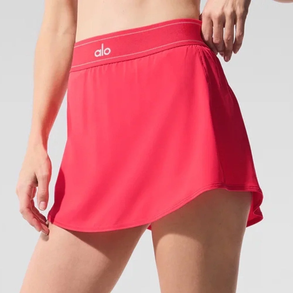 ALO Match Point Tennis Skirt Candy Red